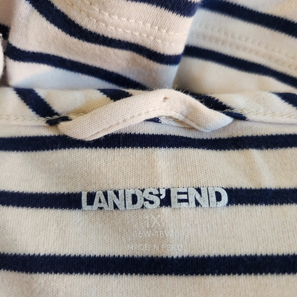 Lands End 1X Striped Short Sleeve Dress - Picture 7 of 11